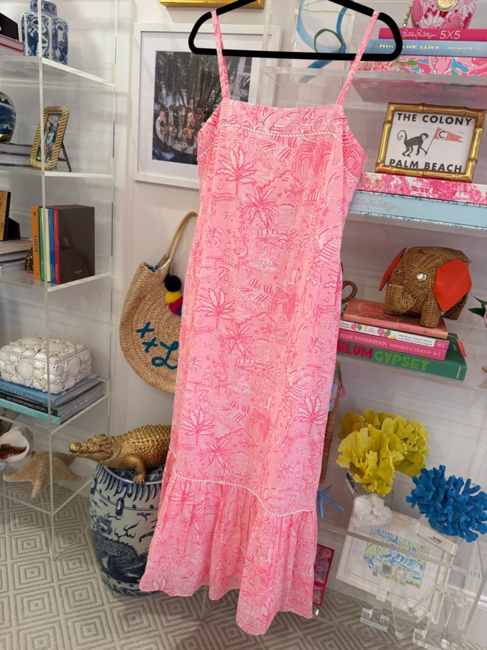 NWT Lilly Pulitzer Rosalie Linen Maxi Dress Penny’s Playground Pink Toile Size 6 - Picture 10 of 16